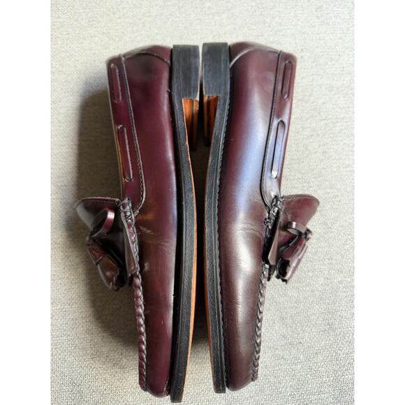 L L Bean Mens Kiltie Loafer Dress Shoes Burgundy Moc Toe Tasseled Slip On Sz 10 main image 5